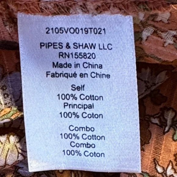 VERONICA BEARD Araya Top Coral Floral Ruffle Button Front Eyelet Detail Blouse 2 - Picture 9 of 10